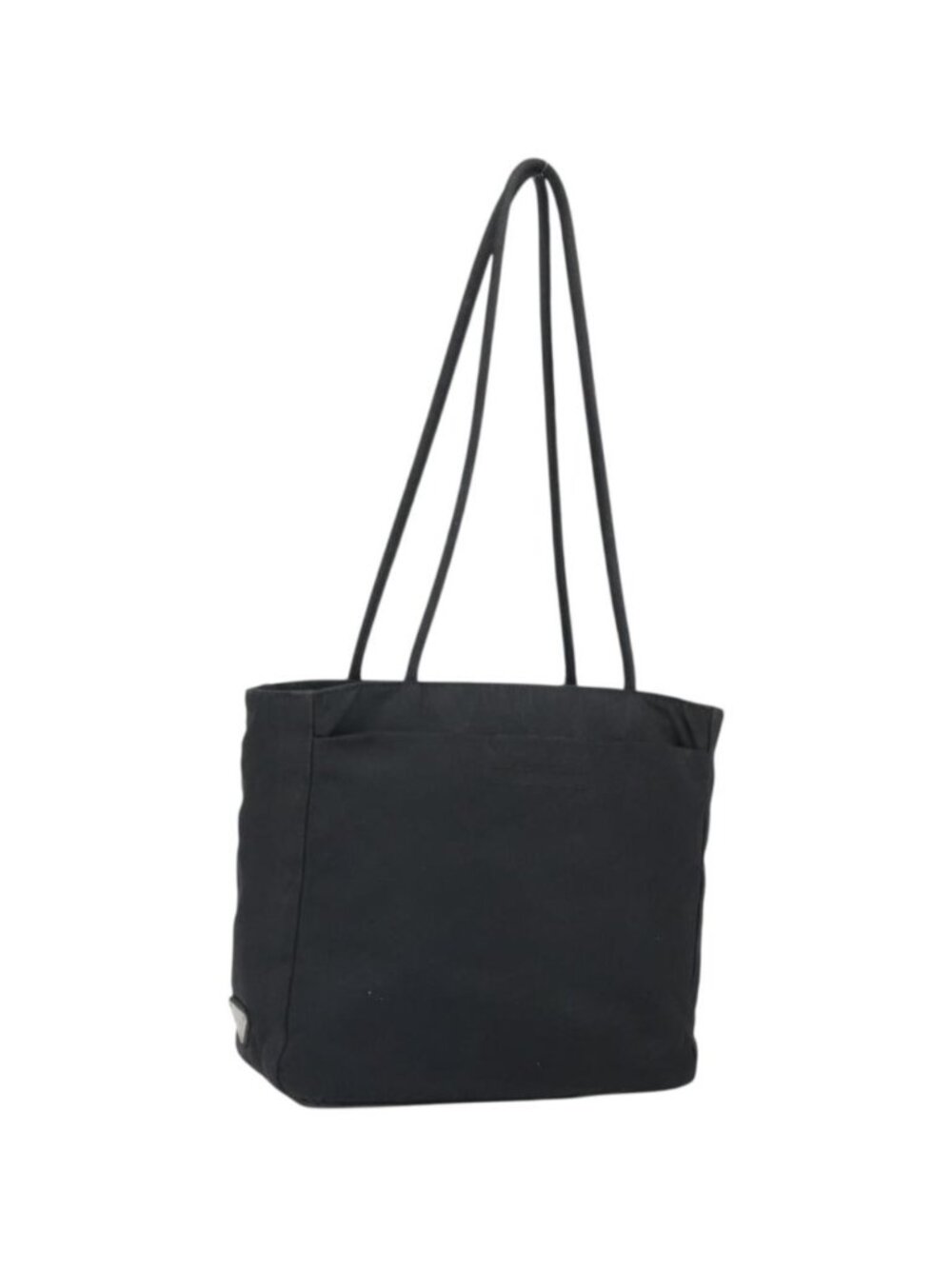 PRADA Tote Bag Nylon Black Silver
